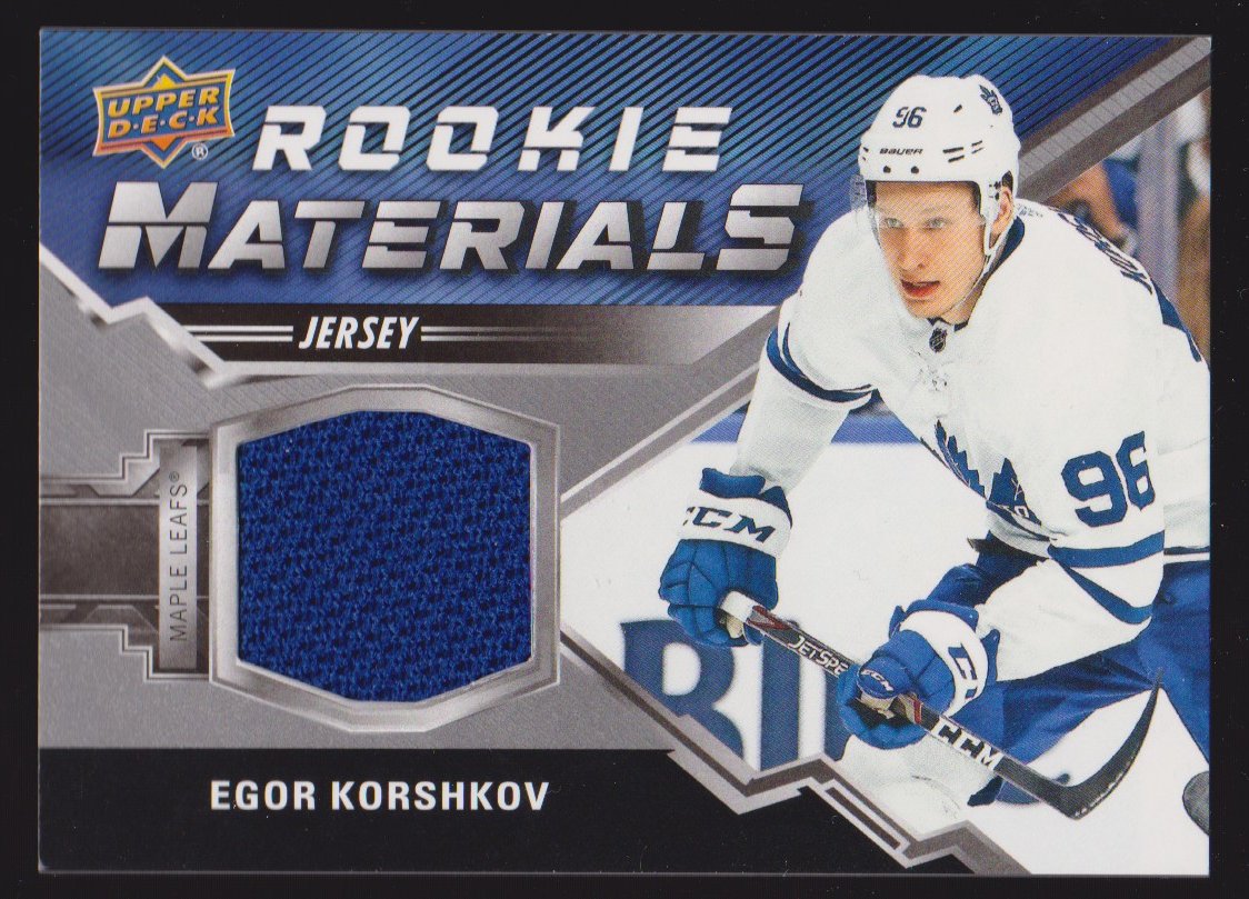 2020-21 Upper Deck Rookie Materials #RMEK Egor Korshkov (image for) 2020-21 Upper Deck Rookie Materials #RMEK Egor Korshkov